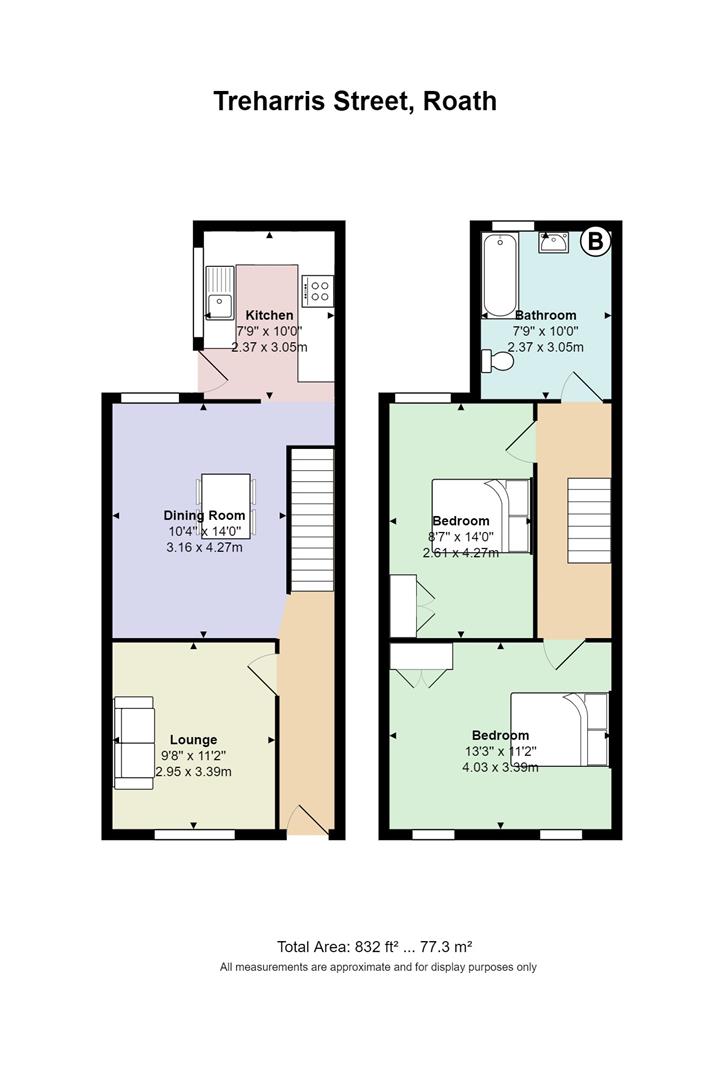 Floorplan for Treharris Street, Roath